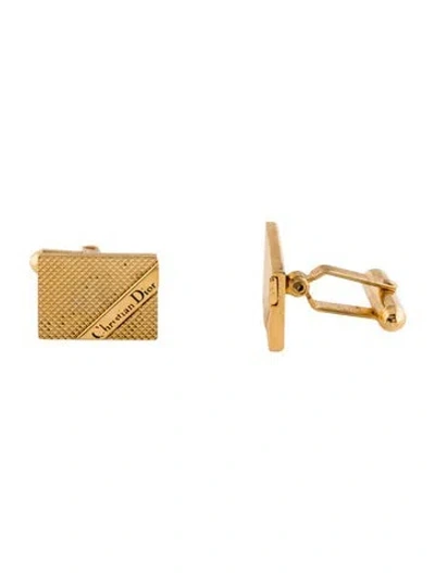 Pre-owned Dior Vintage Textured Cufflinks In Black