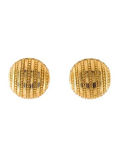 Pre-owned Dior Vintage Textured Large Clip-on Earrings In Multi