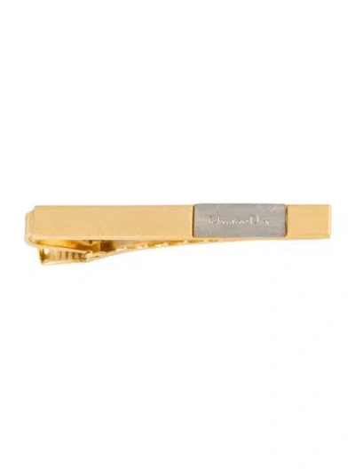 Pre-owned Dior Vintage Tie Clip In Gold