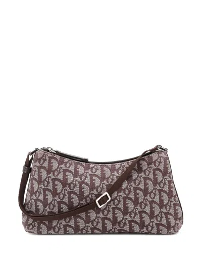 Pre-owned Dior Vintage Trotter Pochette Shoulder Bag Issimo Canvas Small Hobo Bag In Brown