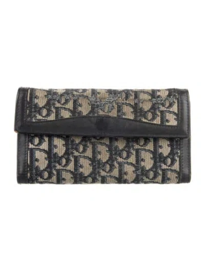 Pre-owned Dior Vintage Trotter Wallet In Blue