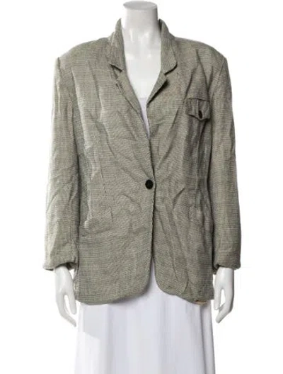 Pre-owned Dior Vintage Tweed Pattern Blazer In Gray