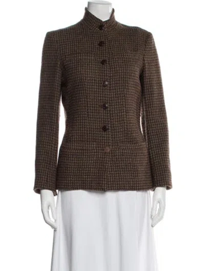 Pre-owned Dior Vintage Tweed Pattern Jacket In Brown