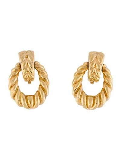 Pre-owned Dior Vintage Twist Drop Clip-on Earrings In Multi