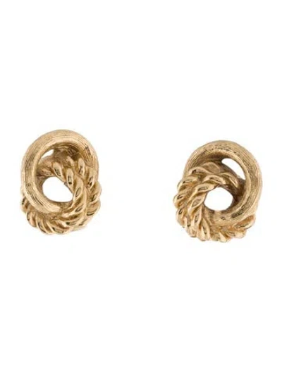 Pre-owned Dior Vintage Twisted Knot Clip-on Earrings In Multi