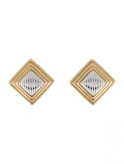Pre-owned Dior Vintage Two-tone Clip-on Earrings In Multi