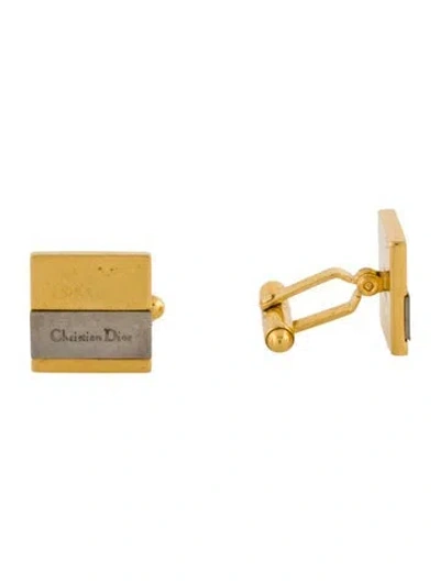 Pre-owned Dior Vintage Two-tone Cufflinks In Multi