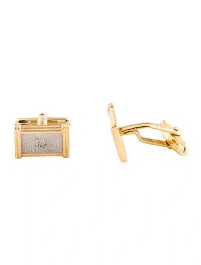 Pre-owned Dior Vintage Two-tone Logo Cufflinks In Multi