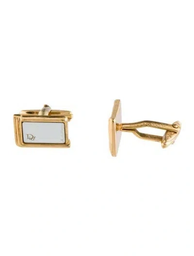 Pre-owned Dior Vintage Two-tone Logo Cufflinks In Multi