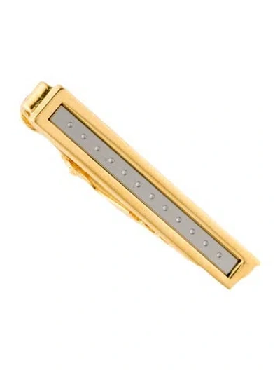 Pre-owned Dior Vintage Two-tone Logo Tie Clip In Multi