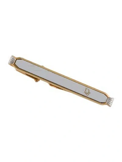 Pre-owned Dior Vintage Two-tone Logo Tie Clip In Multi