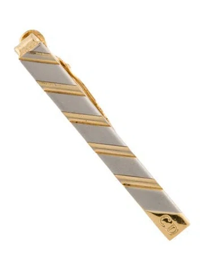 Pre-owned Dior Vintage Two-tone Logo Tie Clip In Multi