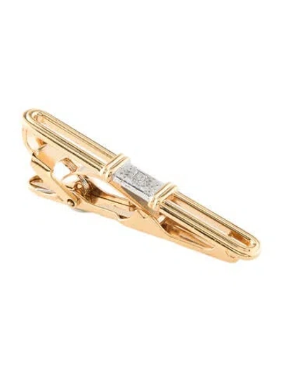 Pre-owned Dior Vintage Two-tone Logo Tie Clip In Multi