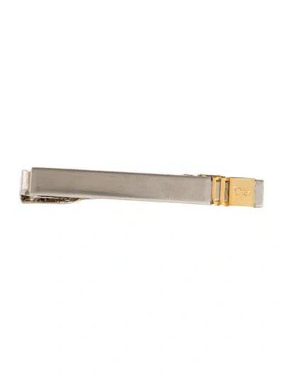 Pre-owned Dior Vintage Two-tone Logo Tie Clip In Multi