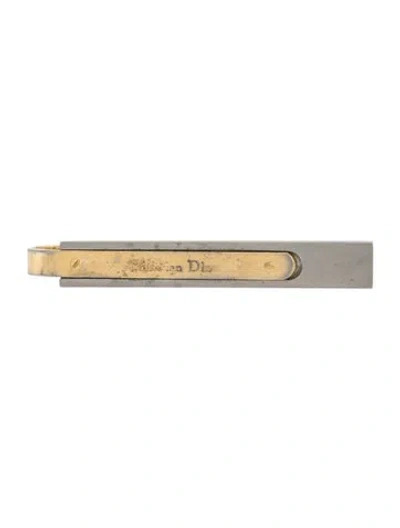 Pre-owned Dior Vintage Two-tone Logo Tie Clip In Multicolor