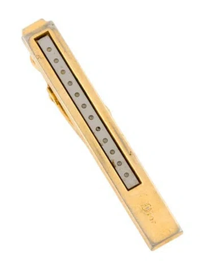 Pre-owned Dior Vintage Two-tone Logo Tie Clip In Multicolor
