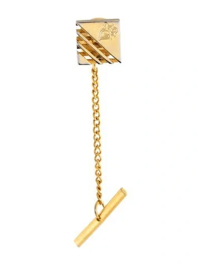 Pre-owned Dior Vintage Two-tone Square Tie Pin In Multicolor