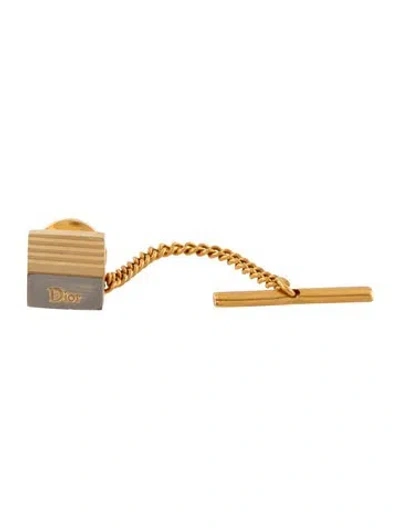 Pre-owned Dior Vintage Two-tone Square Tie Tack In Multicolor