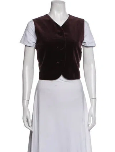 Pre-owned Dior Vintage Velvet Vest In Burgundy