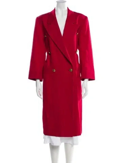 Pre-owned Dior Vintage Virgin Wool Peacoat In Red