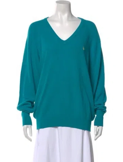 Pre-owned Dior Vintage V-neck Sweater In Blue