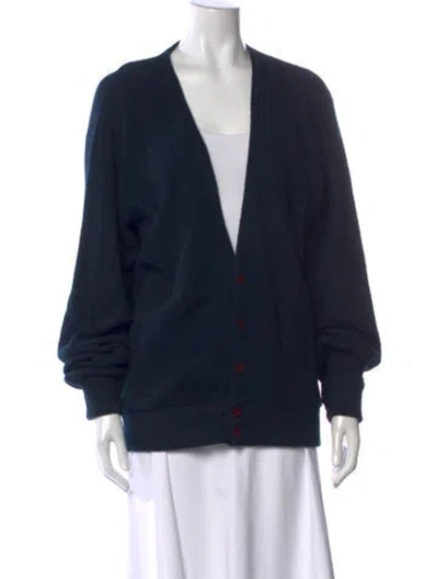Pre-owned Dior Vintage V-neck Sweater In Blue