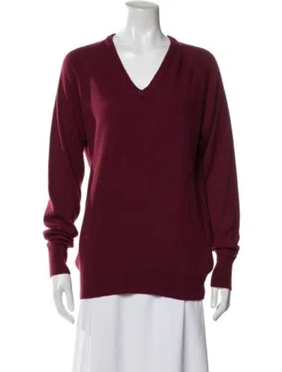 Pre-owned Dior Vintage V-neck Sweater In Burgundy