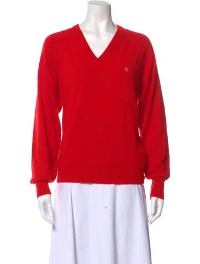 Pre-owned Dior Vintage V-neck Sweater In Red