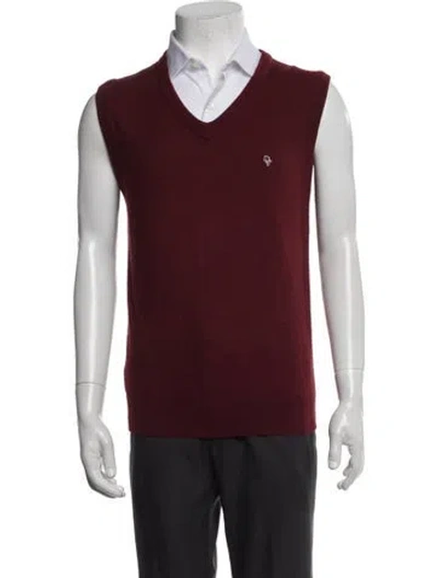 Pre-owned Dior Vintage V-neck Sweater Vest In Burgundy