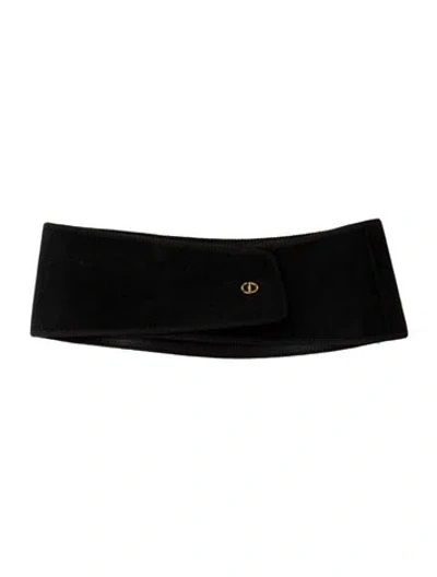 Pre-owned Dior Vintage Wide Waist Belt In Black
