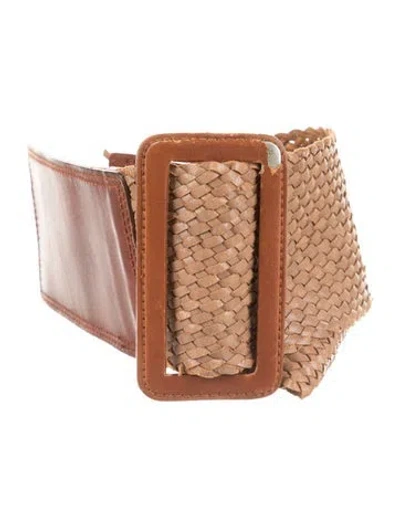 Pre-owned Dior Vintage Wide Waist Belt In Brown