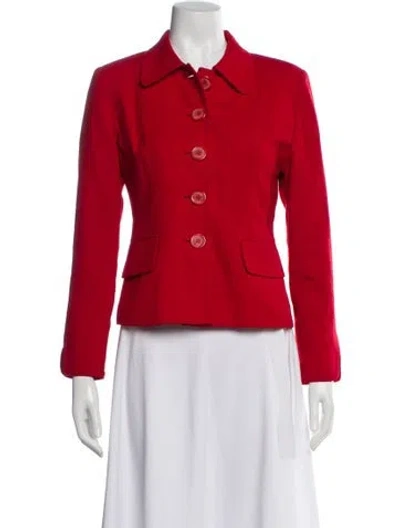 Pre-owned Dior Vintage Wool Blazer In Red