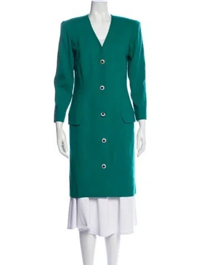 Pre-owned Dior Vintage Wool Coat In Green