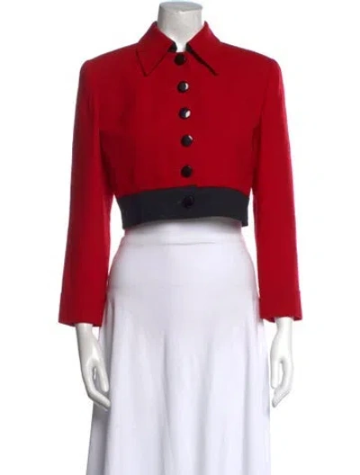 Pre-owned Dior Vintage Wool Evening Jacket In Red