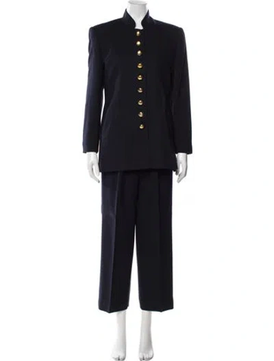 Pre-owned Dior Vintage Wool Pantsuit In Blue
