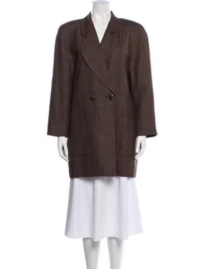 Pre-owned Dior Vintage Wool Peacoat In Brown