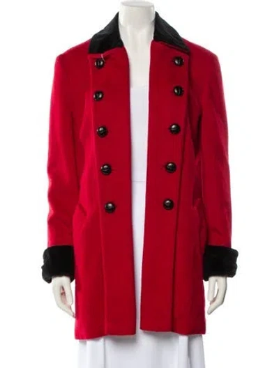 Pre-owned Dior Vintage Wool Peacoat In Red