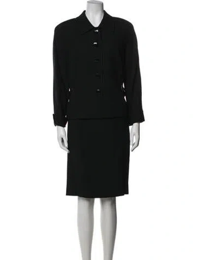Pre-owned Dior Vintage Wool Skirt Suit In Black