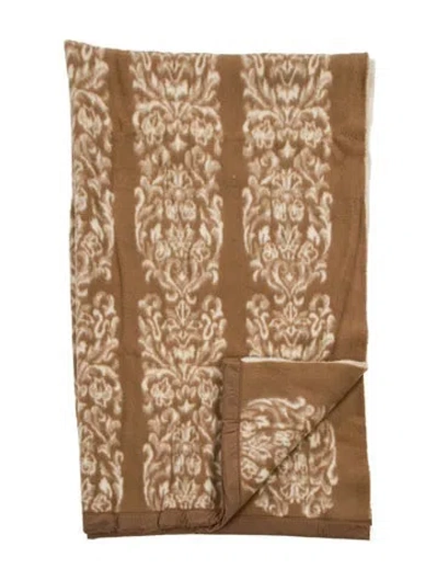 Pre-owned Dior Vintage Wool Throw Blanket In Brown