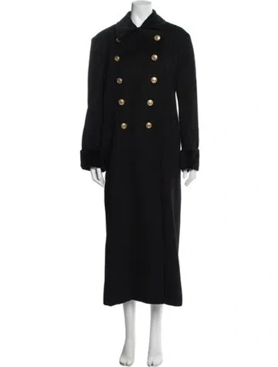 Pre-owned Dior Vintage Wool Trench Coat In Black