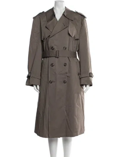 Pre-owned Dior Vintage Wool Trench Coat In Gray