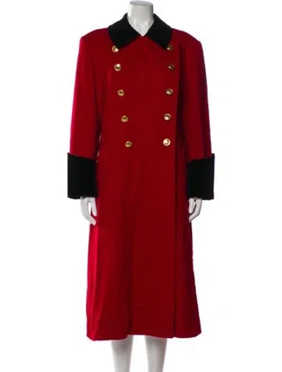 Pre-owned Dior Vintage Wool Trench Coat In Red