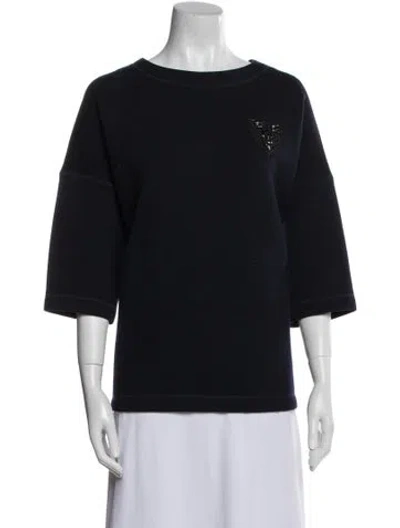 Pre-owned Dior Virgin Wool Bateau Neckline Sweatshirt In Black