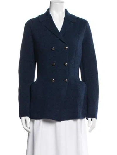 Pre-owned Dior Virgin Wool Blazer In Blue