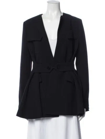 Pre-owned Dior Virgin Wool Blazer In Blue