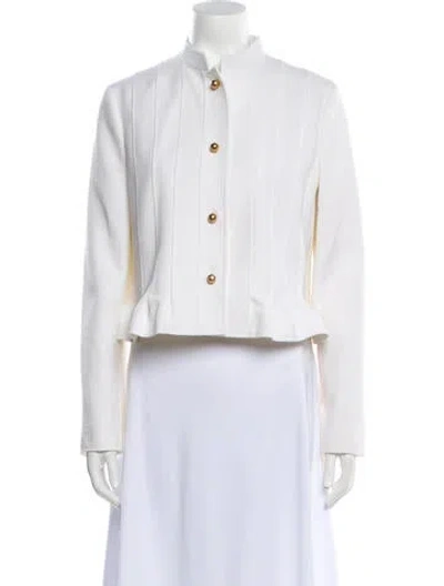 Pre-owned Dior Virgin Wool Blazer In White
