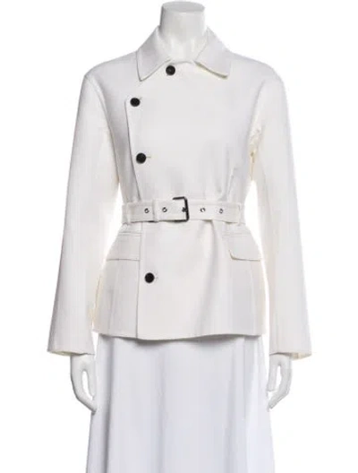 Pre-owned Dior Virgin Wool Blazer In White