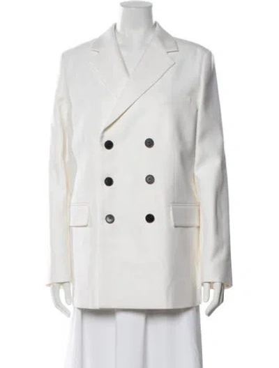 Pre-owned Dior Virgin Wool Blazer In White