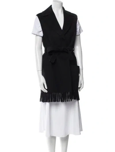 Pre-owned Dior Virgin Wool Coat In Black