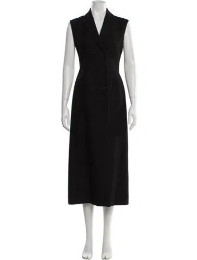 Pre-owned Dior Virgin Wool Coat In Black